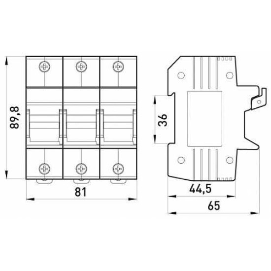 Утримувач запобіжника E.Next e.fuse.1451.h3 на DIN-рейку 14х51 3р 63А (i0300006)