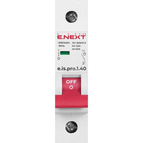 Вимикач навантаження E.Next e.is.1.40 на DIN-рейку 1р 40А (p008017)
