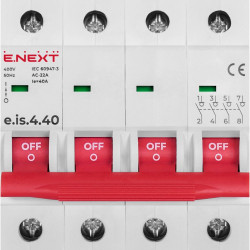 Вимикач навантаження E.Next e.is.4.40 на DIN-рейку 4р 40А (p008021)