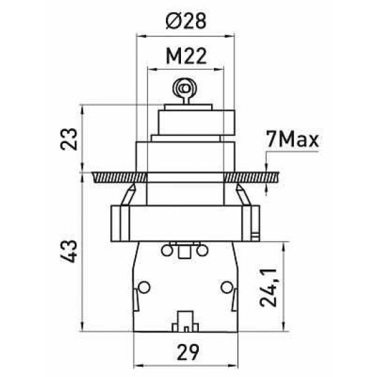 Кнопка керування E.Next e.mb.bg45.lrr 1NO+1NC 1-0 (p0810138) (ключ виймається ліворуч і праворуч)