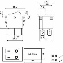 Подвійний клавішний перемикач E.Next e.switch.key.02 6pin з індикацією (s2040002)