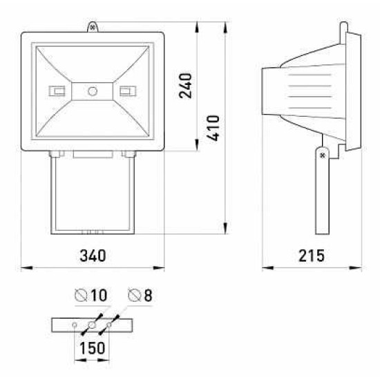 Прожектор E.Next e.halogen.1500.black 1500Вт чорний (l003008)