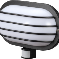 Настінний світильник E.Next e.sensor.lum.69.e27.black(чорний) з датчиком руху 180° IP44 чорний (s061027)