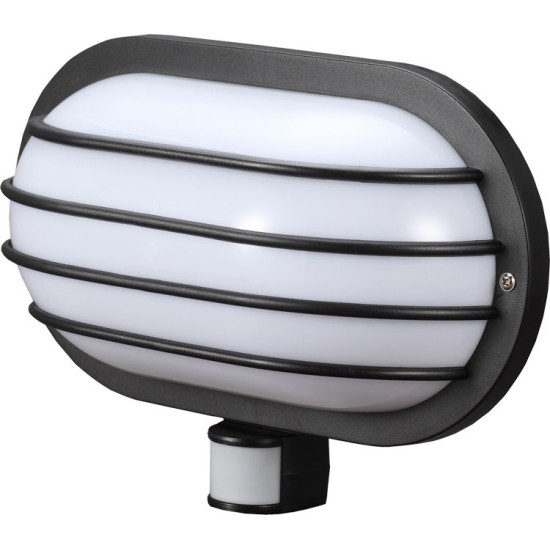 Настінний світильник E.Next e.sensor.lum.69.e27.black(чорний) з датчиком руху 180° IP44 чорний (s061027)