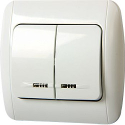 Двоклавішний вимикач E.Next e.install.stand.812L з підсвіткою (s035020)