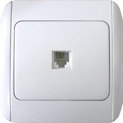 Телефонна розетка E.Next e.install.stand.814P1+f.cer одинарна (s035043c)