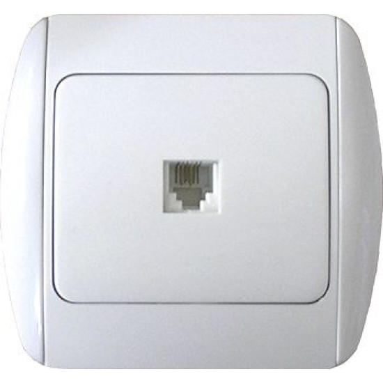 Телефонна розетка E.Next e.install.stand.814P1+f.cer одинарна (s035043c)