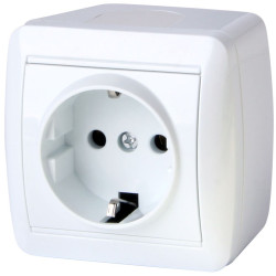 Одинарна розетка E.Next e.aqua.1230.gr з з/к IP20 (s035054)