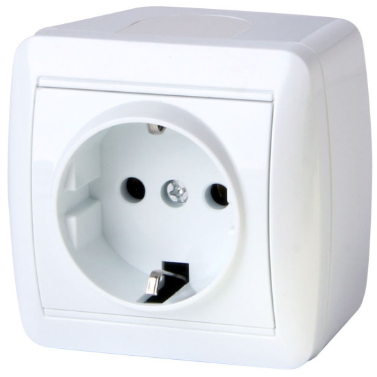 Одинарна розетка E.Next e.aqua.1230.gr з з/к IP20 (s035054)