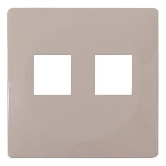 Панель подвійної розетки E.Next e.lux.16121L.pn.ivory RJ12+RJ45 слонова кістка (ins0040030)