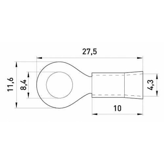 Ізольований наконечник E.Next e.terminal.stand.rv1.1,25.8.red 0.5-1.5 кв.мм червоний (s1036015)