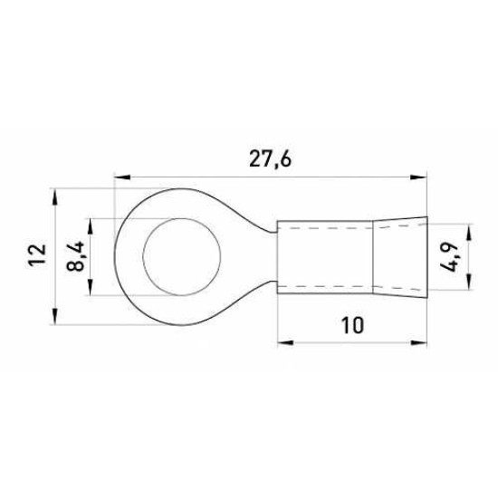 Ізольований наконечник E.Next e.terminal.stand.rv2.2.8.black 1.5-2.5 кв.мм чорний (s1036038)