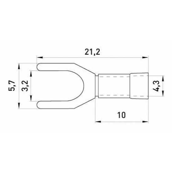 Вилковий наконечник E.Next e.terminal.stand.sv.1,25.3,2.black 0.5-1.5 кв.мм чорний (s2036003)