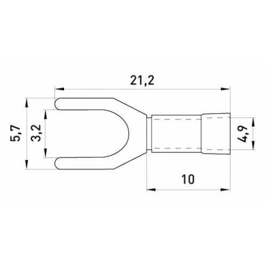 Вилковий наконечник E.Next e.terminal.stand.sv.2.3,2.blue 1.5-2.5 кв.мм синій (s2036018)