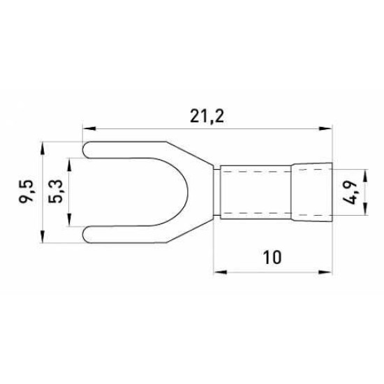 Вилковий наконечник E.Next e.terminal.stand.sv.2.5.red 1.5-2.5 кв.мм червоний (s2036022)