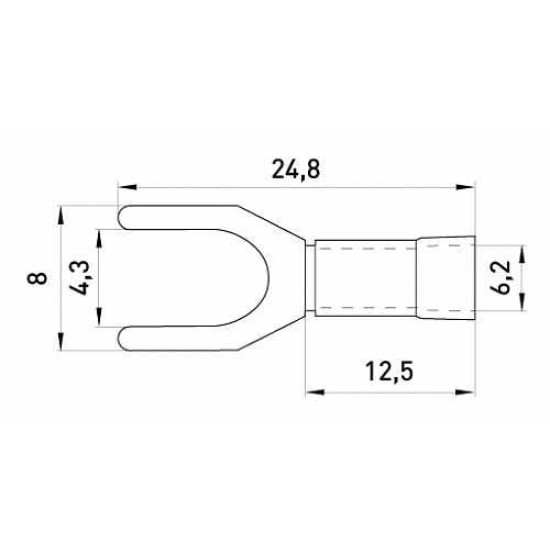 Вилковий наконечник E.Next e.terminal.stand.sv.3,5.4.blue 2.5-4 кв.мм синій (s2036032)