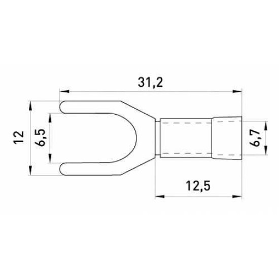 Вилковий наконечник E.Next e.terminal.stand.sv.5,5.6.red 4-6 кв.мм червоний (s2036043)