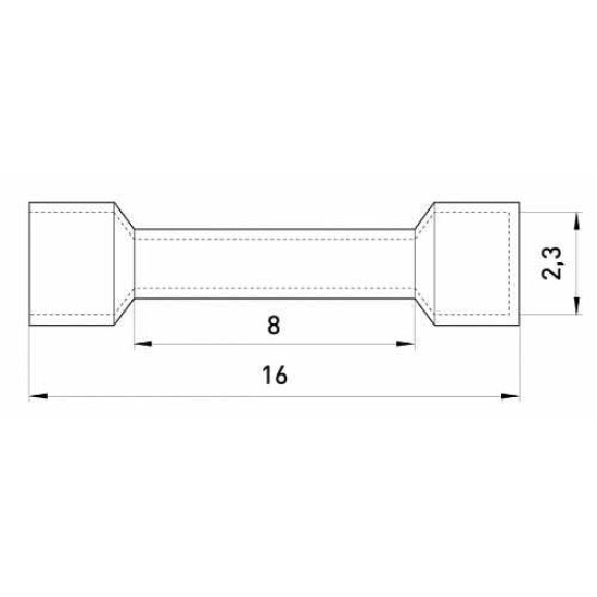 З'єднувальна гільза E.Next e.splice.stand.rvt.2.blue 1,5-2,5 кв.мм синя (s4036032)