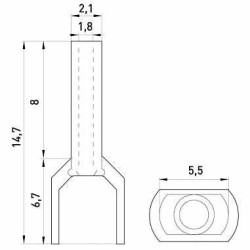 Ізольований наконечник E.Next e.terminal.stand.te.2.0.75.orange 2x0,75 кв.мм помаранчевий (s4037001)