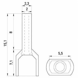 Ізольований наконечник E.Next e.terminal.stand.te.2.1.white 2x1 кв.мм білий (s4037003)