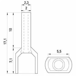Ізольований наконечник E.Next e.terminal.stand.te.2.1.red 2x1 кв.мм червоний (s4037004)
