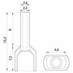 Ізольований наконечник E.Next e.terminal.stand.te.2.1.5.yellow 2x1,5 кв.мм жовтий (s4037005)