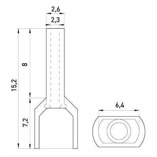 Ізольований наконечник E.Next e.terminal.stand.te.2.1.5.yellow 2x1,5 кв.мм жовтий (s4037005)