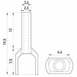 Ізольований наконечник E.Next e.terminal.stand.te.2.1.5.black 2x1,5 кв.мм чорний (s4037006)