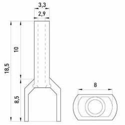 Ізольований наконечник E.Next e.terminal.stand.te.2.2.5.red 2x2,5 кв.мм червоний (s4037007)