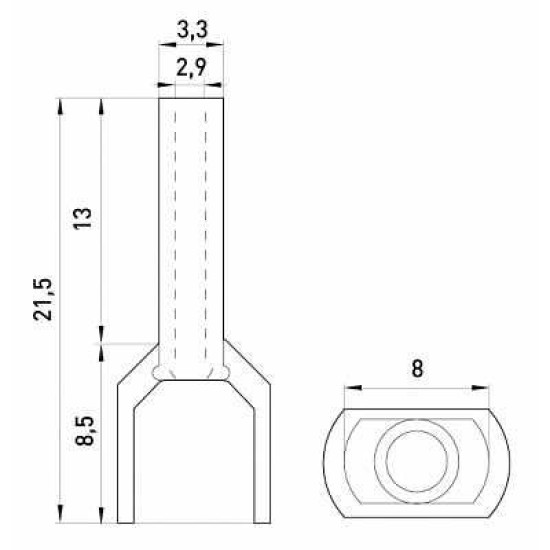 Ізольований наконечник E.Next e.terminal.stand.te.2.2.5.grey 2x2,5 кв.мм сірий (s4037008)