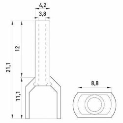Ізольований наконечник E.Next e.terminal.stand.te.2.4.orange 2x4 кв.мм помаранчевий (s4037009)