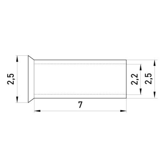 Неізольований наконечник E.Next e.terminal.stand.en.2.5.7 2,5 кв.мм (s4038006)