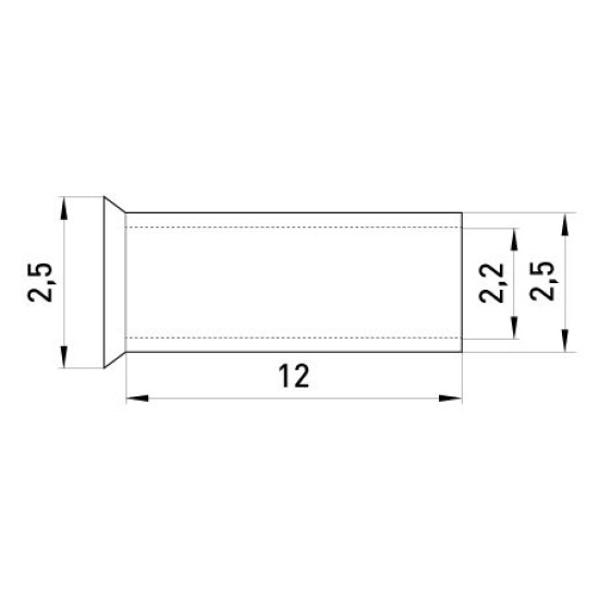 Неізольований наконечник E.Next e.terminal.stand.en.2.5.12 2,5 кв.мм (s4038007)