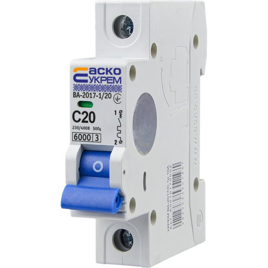 Модульний автоматичний вимикач Аско-Укрем ВА-2017/C 1р 20А (A0010170004)