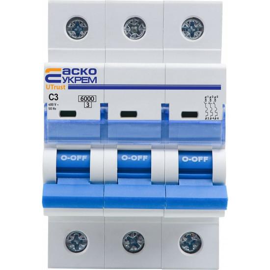 Автоматичний вимикач Аско-Укрем UTrust 3р 3А С 6kА (A0010210074)