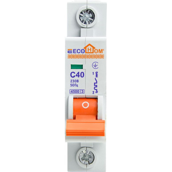 Автоматичний вимикач ECOHOME ECO 1p 40A C (ECO010010007)