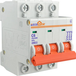 Автоматичний вимикач ECOHOME ECO 3p 6A С (ECO010030001)