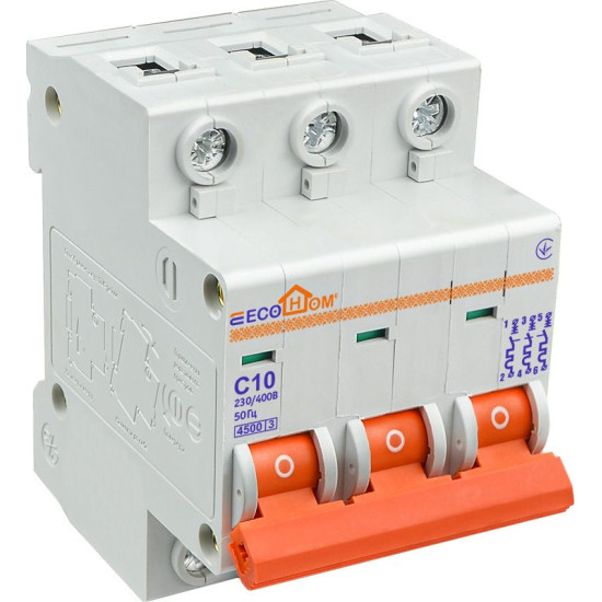 Автоматичний вимикач ECOHOME ECO 3p 10A С (ECO010030002)