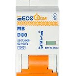 Автоматичний вимикач ECOHOME ECO MB 1p 80A D (ECO070010001)