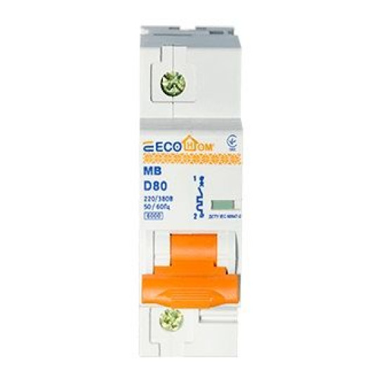 Автоматичний вимикач ECOHOME ECO MB 1p 80A D (ECO070010001)