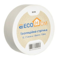 Ізоляційна стрічка ECOHOME ECO 0,11x18мм/18м біла (ECO0150020021)