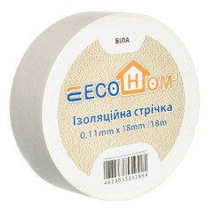Ізоляційна стрічка ECOHOME ECO 0,11x18мм/18м біла (ECO0150020021)