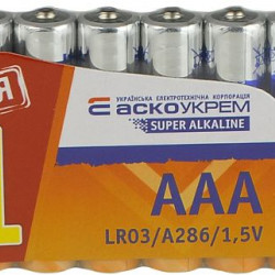 Лужна батарейка Аско-Укрем AАА.LR03. (shrink 7+1)