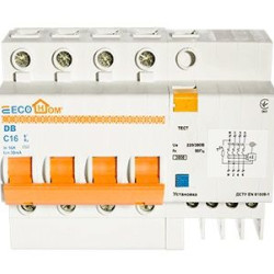 Вимикач диференційного струму ECOHOME ДВ 3P+N 16A 30мА (ECO030020001)
