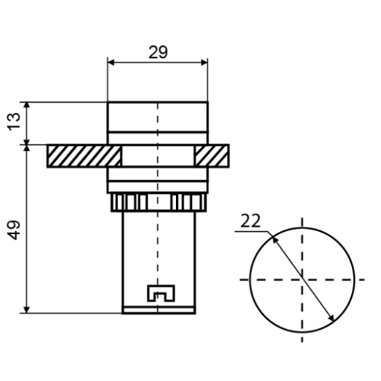 Блимаючий зумер Аско-Укрем AD22-22 BM/r 220В АС червоний (A0140030159)