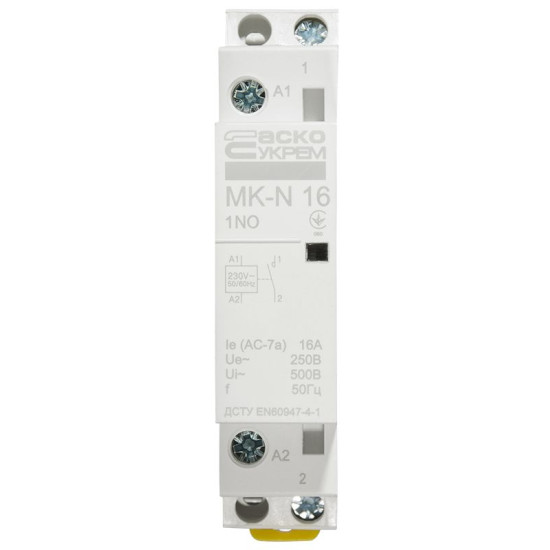 Модульний контактор Аско-Укрем MK-N 1P 16A 1NO (A0040030020)