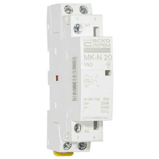 Модульний контактор Аско-Укрем MK-N 1P 20A 1NO (A0040030021)