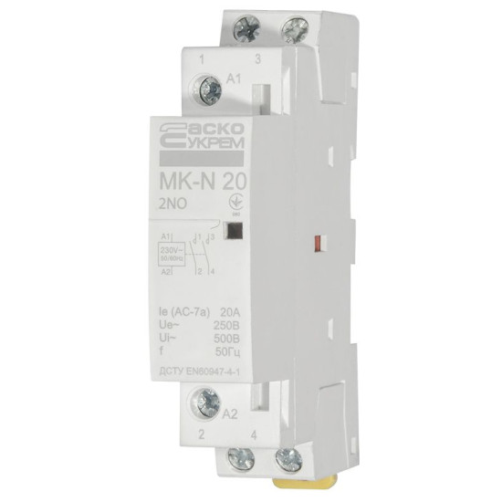 Модульний контактор Аско-Укрем MK-N 2P 20A 2NO (A0040030024)