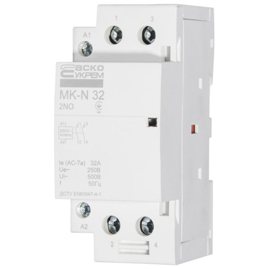 Модульний контактор Аско-Укрем MK-N 2P 32A 2NO (A0040030031)
