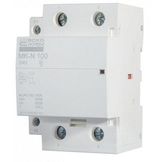 Модульний контактор Аско-Укрем MK-N 2P 100A 2NO (A0040030038)